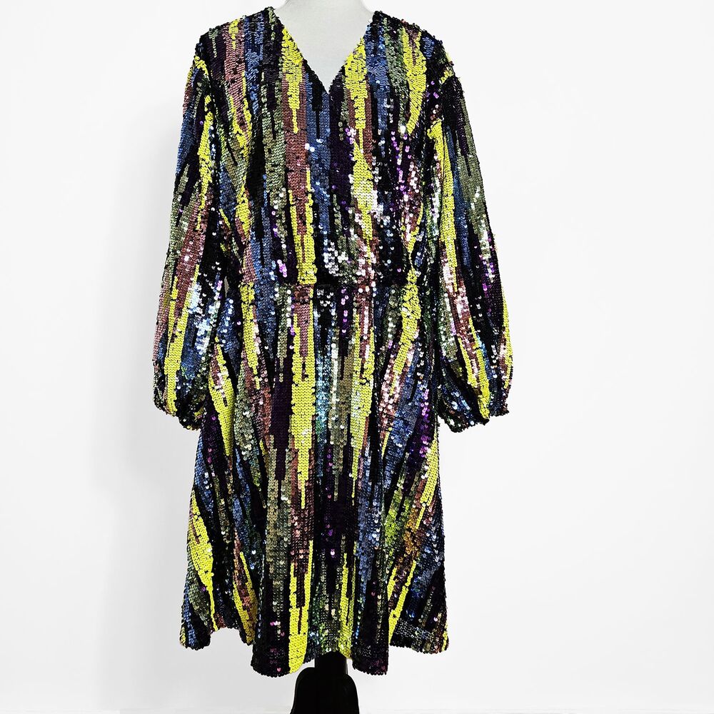 Eloquii Multicolor Sequin Midi Dress - Picture 1 of 6